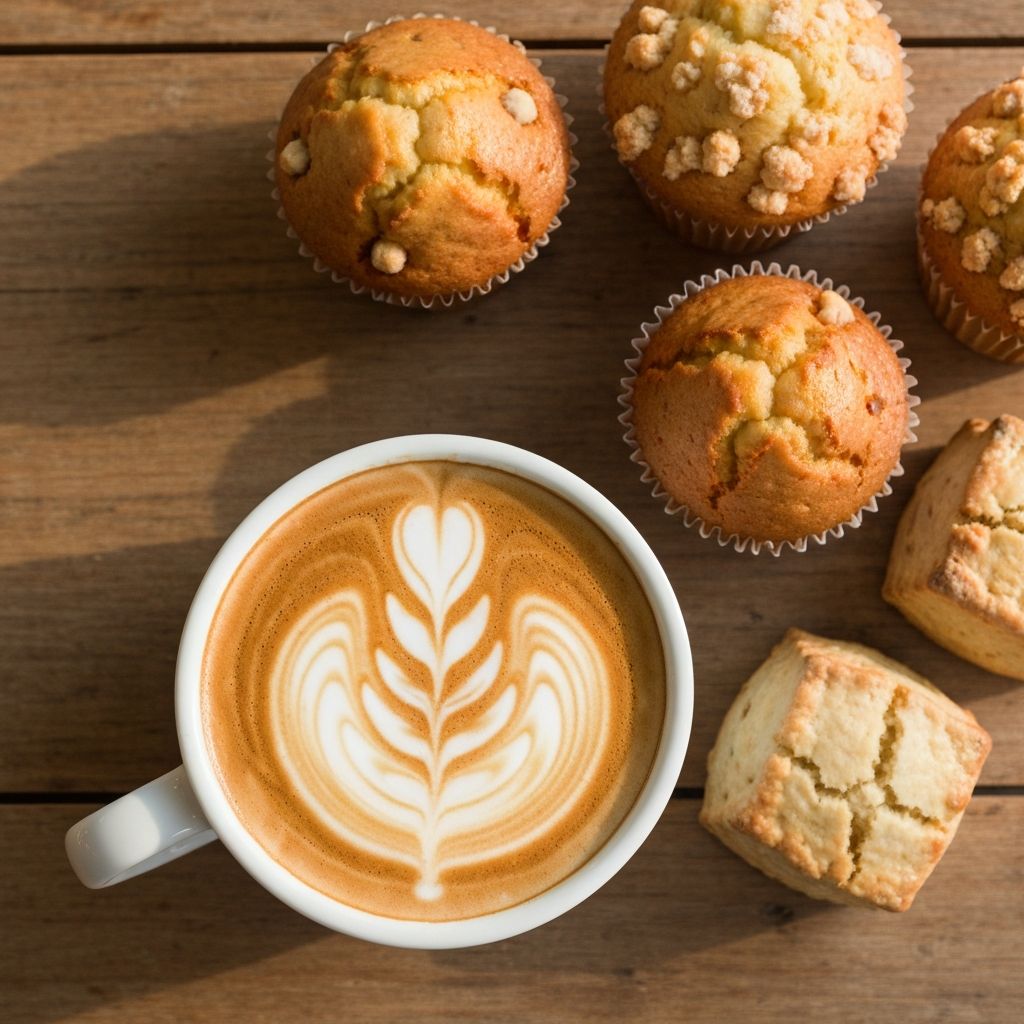 Coffee and freshly baked pastries at Muffins and More
